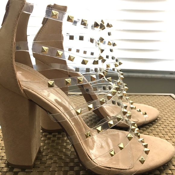 Clear and gold gladiator style heels - Picture 1 of 3